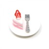 Strawberry Cake on Plate (Fiddlehead)