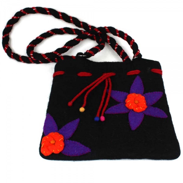 Black & Red Flower Bag (Fairfelt)