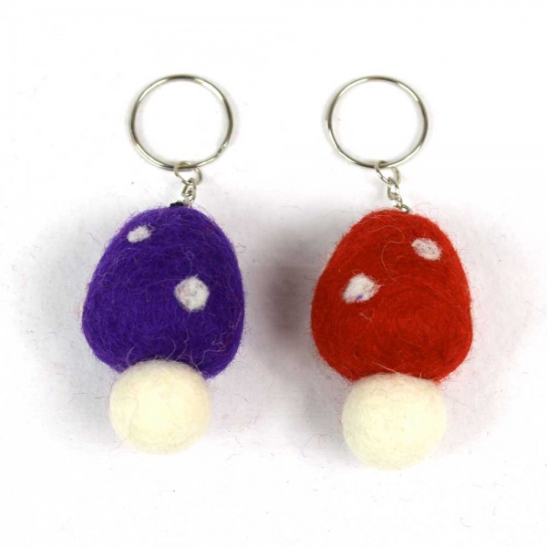 Toadstool Keyrings (Fairfelt)